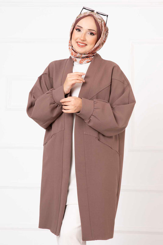 Veste Hijab Atlas avec poches latérales Vison foncé