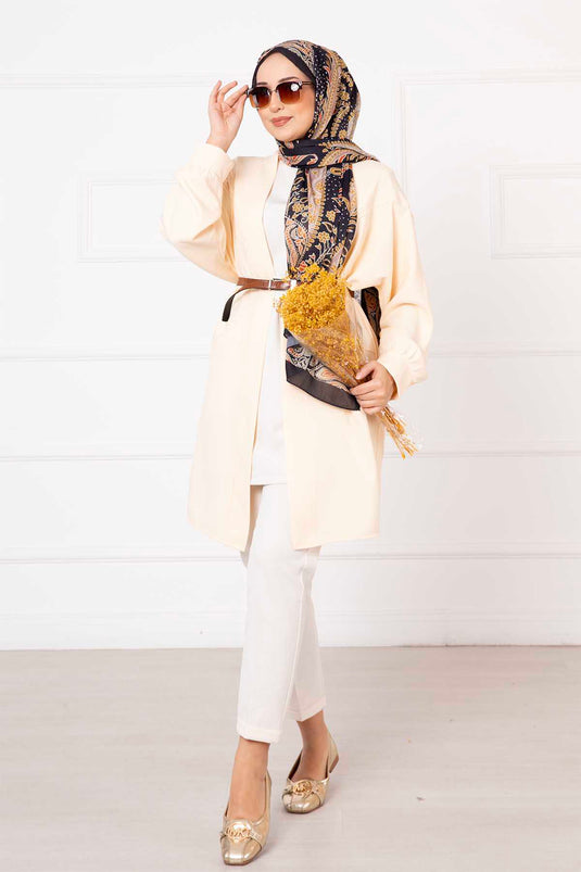 Veste Hijab Atlas avec poches latérales Crème