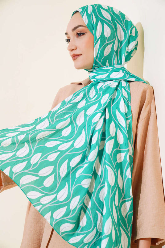 Foulard en Bambou à Motif Feuilles Châle Benetton