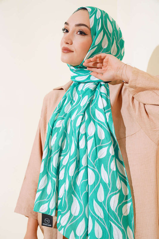 Foulard en Bambou à Motif Feuilles Châle Benetton