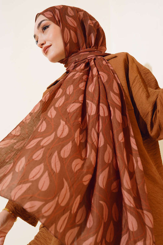 Foulard en bambou à motif de feuilles, châle, camouflage