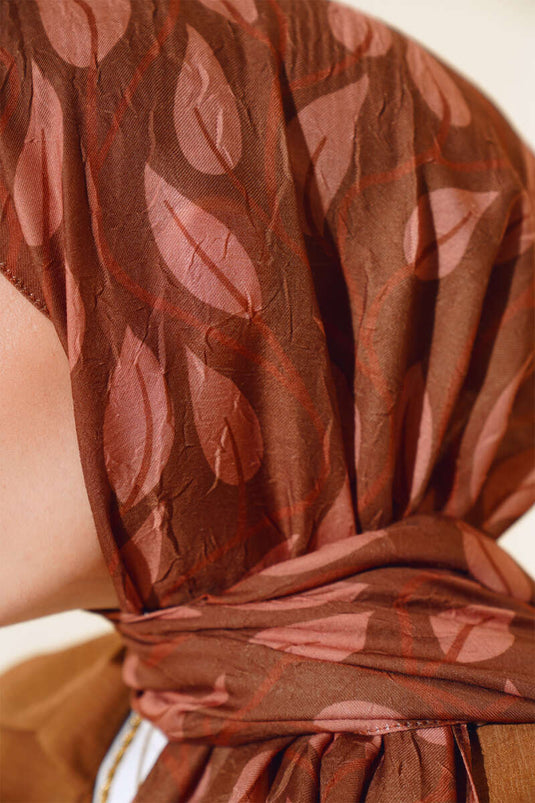 Foulard en bambou à motif de feuilles, châle, camouflage