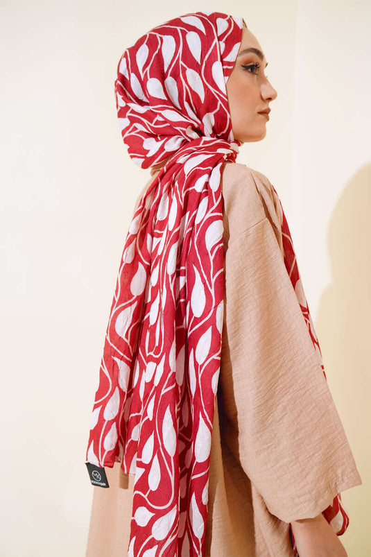 Piastrella con scialle in bambù con motivo a foglie