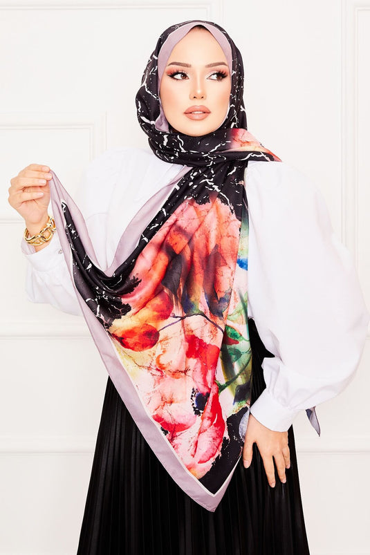 Leaf Pattern Soft Shawl -6