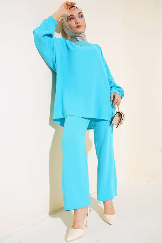 Set doppio con maniche a pipistrello Turchese