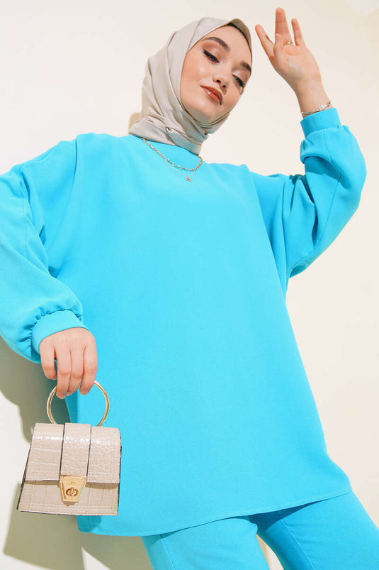 Set doppio con maniche a pipistrello Turchese