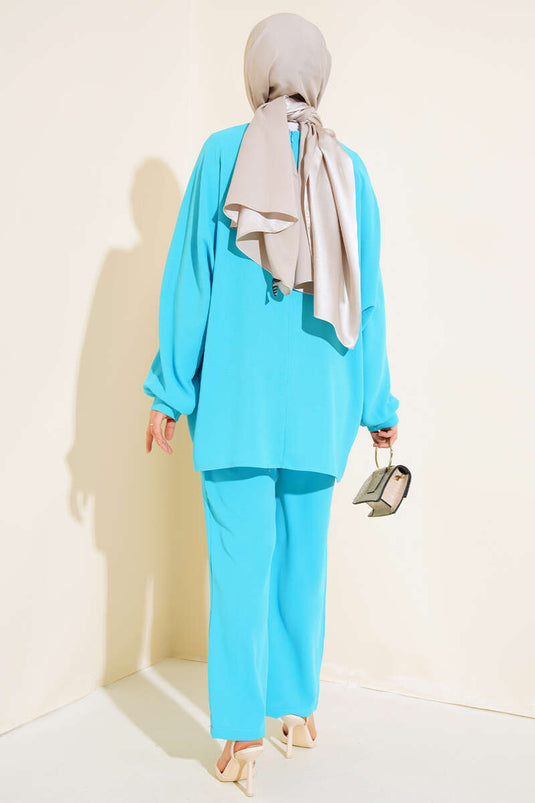 Set doppio con maniche a pipistrello Turchese