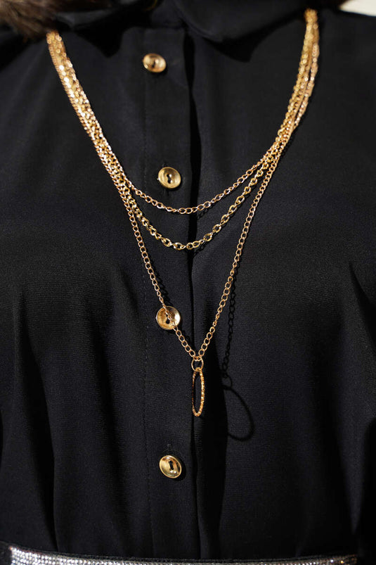 Chemise oversize noire avec collier à manches chauve-souris