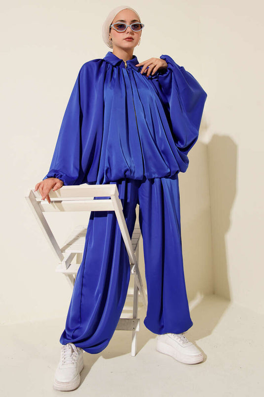 Yarasa Kol Saten Salaş İkili Takım Saks