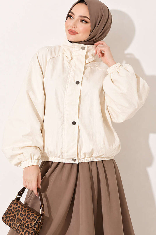 Yarasa Kollu Oversize Ceket Taş