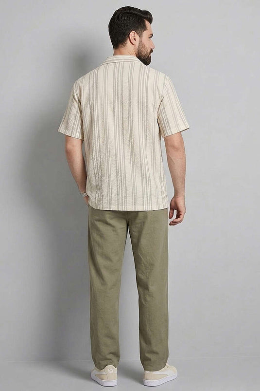 Camicia Uomo a Righe Mezzo Oversize Nera