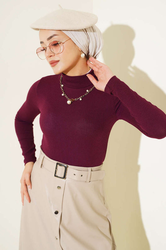 Body Côtelé Demi Pêcheur Violet