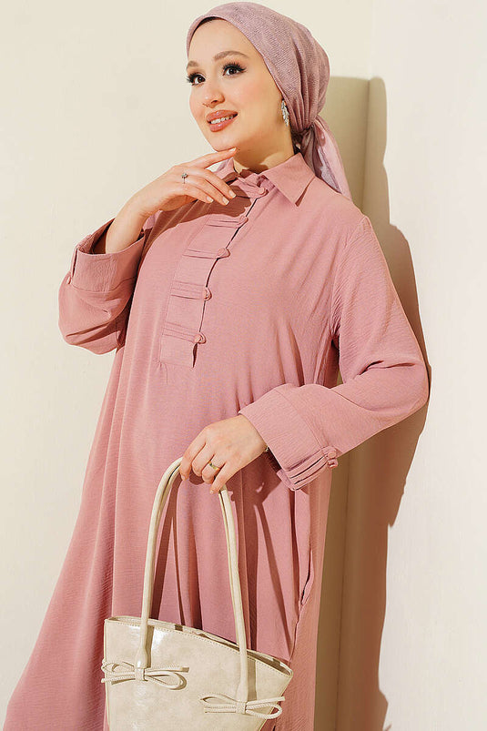 Ensemble Deux Pièces Rose Mauve À Boutons