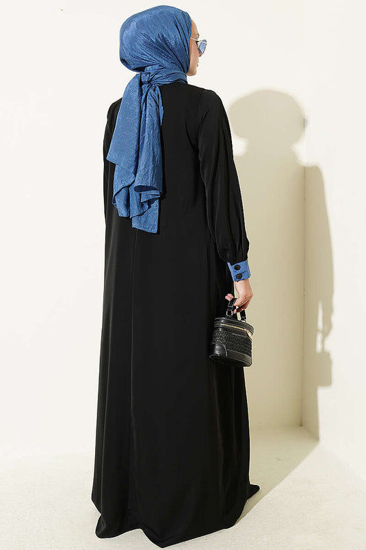 Halbknopf Kleid Mit Blumenmuster In Blau