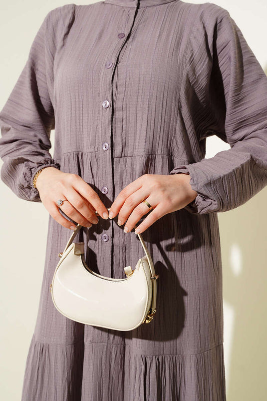 Lagenkleid mit halber Knopfleiste, Nerz