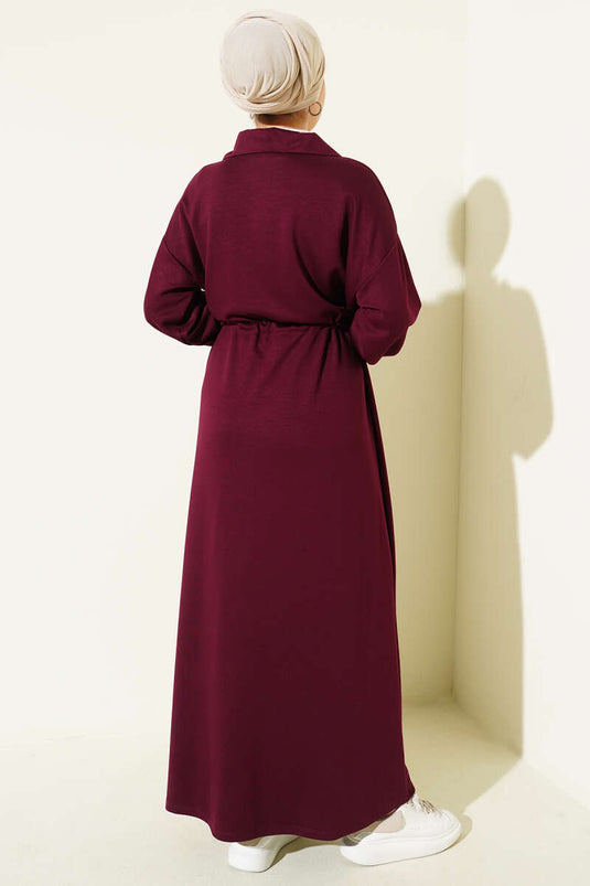 Robe Loisha ornée d'un demi-zip, bordeaux