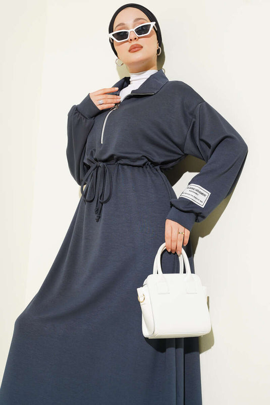 Robe Loisha ornée d'un demi-zip, gris fumé