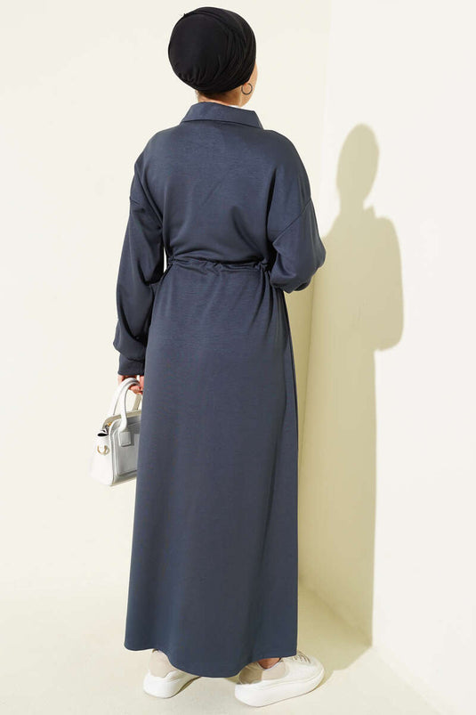Robe Loisha ornée d'un demi-zip, gris fumé