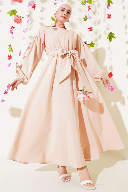 Palloncino con mezza cerniera Col Tercotton Elbise Beige