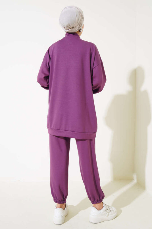 Loysha Half-Zip Two-Piece Set Magenta