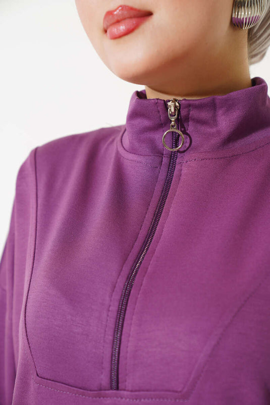 Loysha Half-Zip Two-Piece Set Magenta