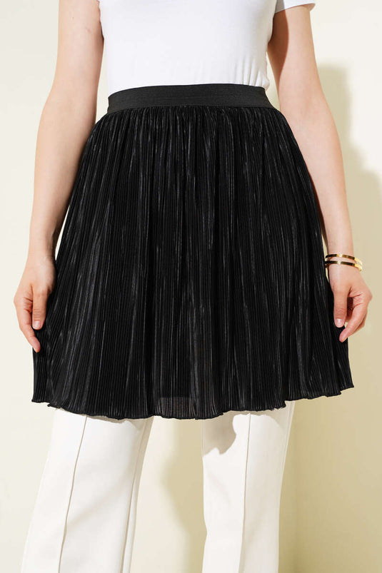 Demi-chemise plissée noire