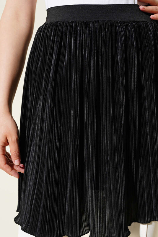 Demi-chemise plissée noire