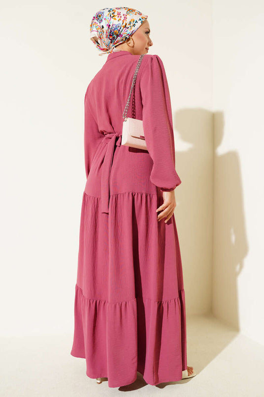 فستان نصف مطوي بأزرار - داستي روز