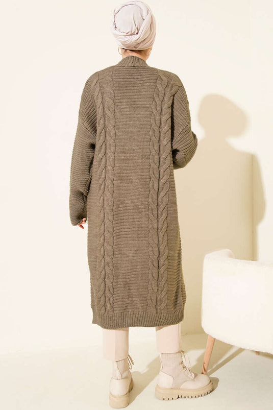 Gilet En Maille Embossé À Rayures Horizontales Bronze
