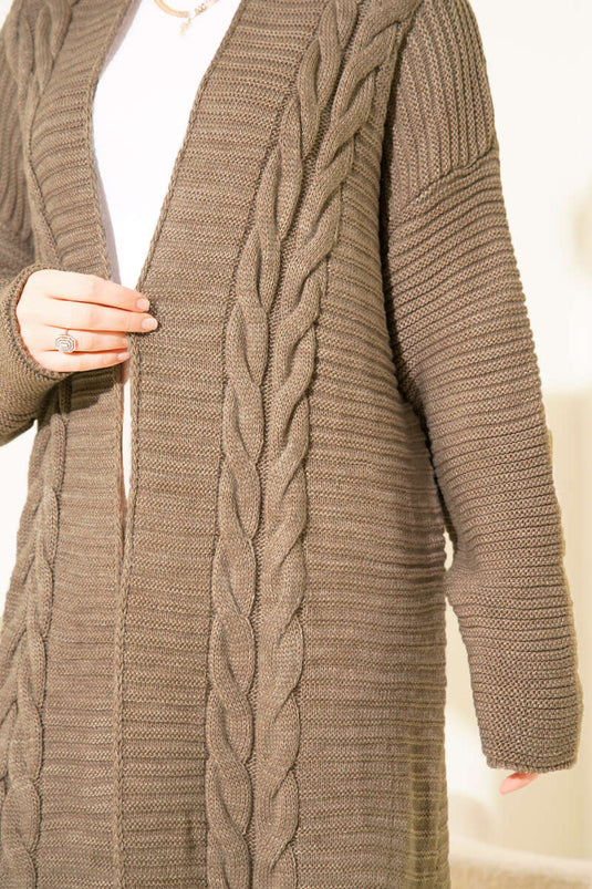 Gilet En Maille Embossé À Rayures Horizontales Bronze