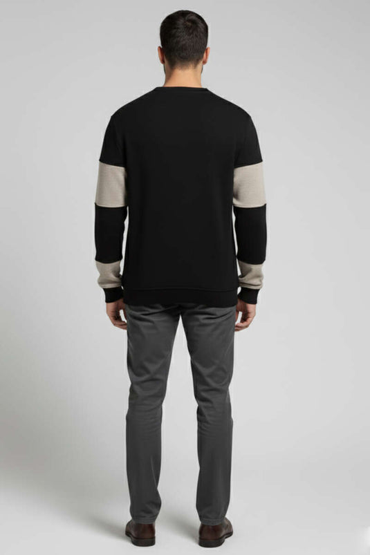 Horizontal Striped Thessaloniki Men's Sweatshirt Black