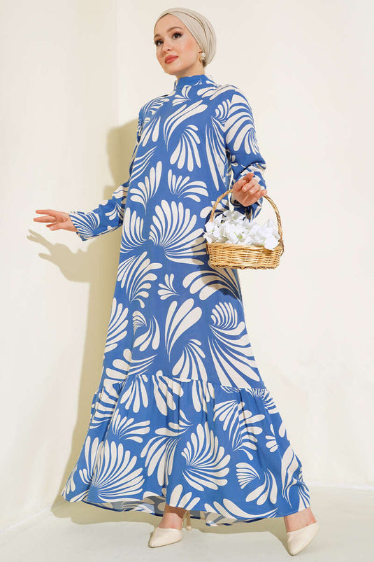 سلسلة طوابع الصيف فستان نيلي