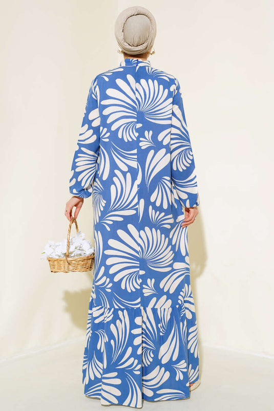 سلسلة طوابع الصيف فستان نيلي