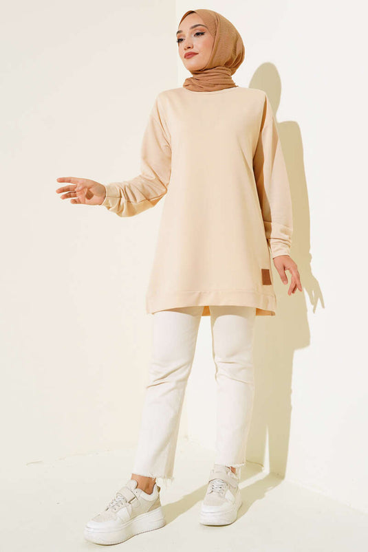 Yazı Baskı Armalı Tunik Bej