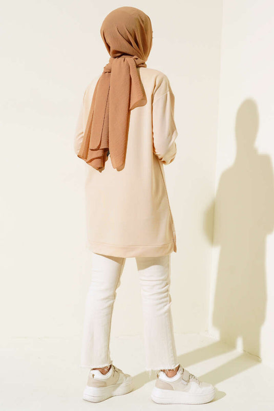 Yazı Baskı Armalı Tunik Bej