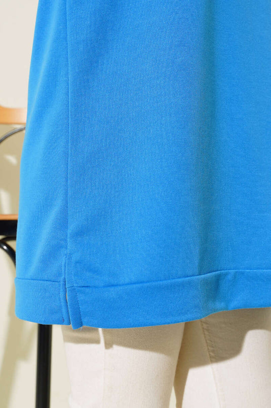 Yazı Baskı Armalı Tunik Mavi