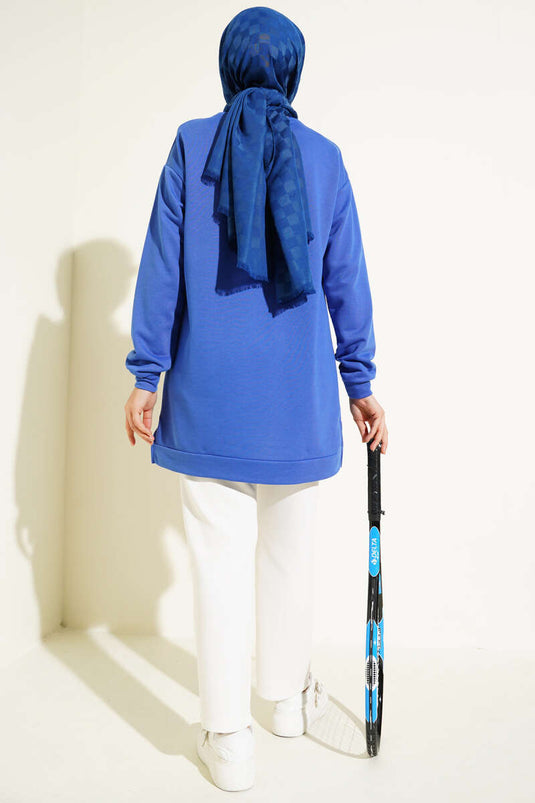 Yazı Baskı Armalı Tunik Saks