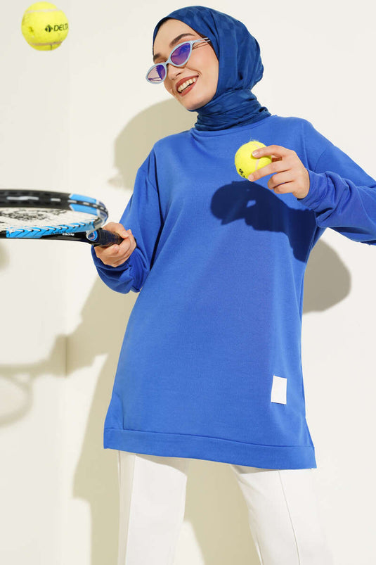 Yazı Baskı Armalı Tunik Saks