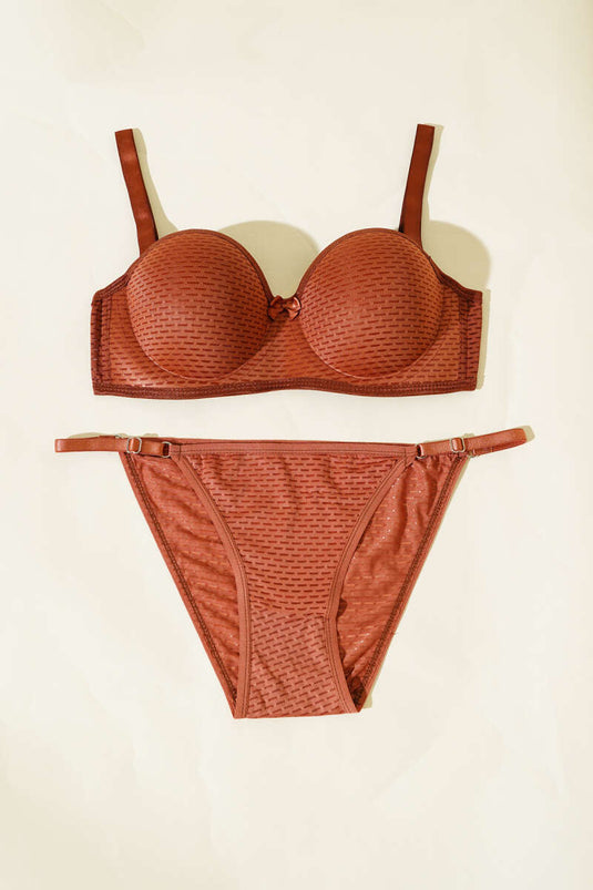 طقم حمالة صدر غير مبطنة من قطعة واحدة نحاسي