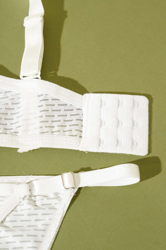 طقم حمالة صدر غير مبطنة من قطعة واحدة - بيج فاتح