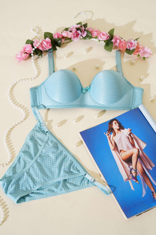 Yekpare Desteksiz Sütyen Takım Mint Yeşili