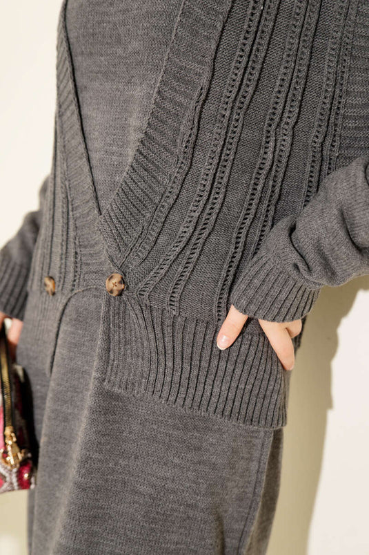 فستان محبوك من قطعتين، بدلة دخانية