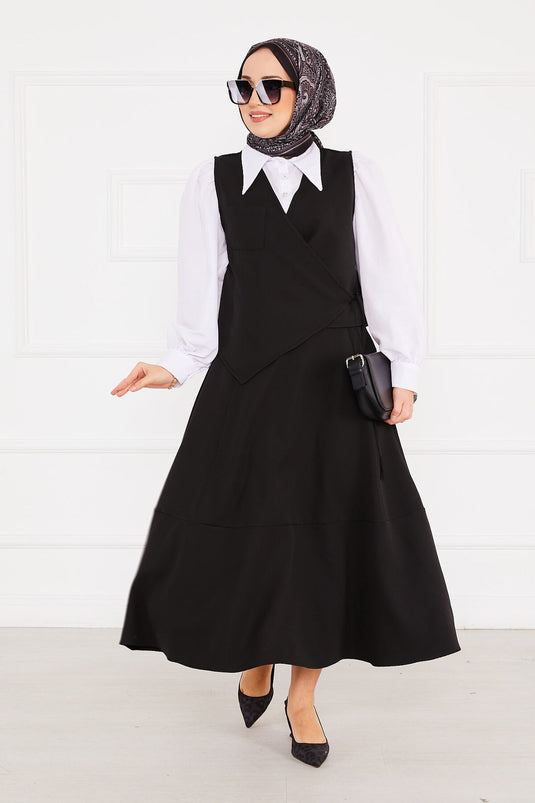 Vest Skirt Hijab Suit Black