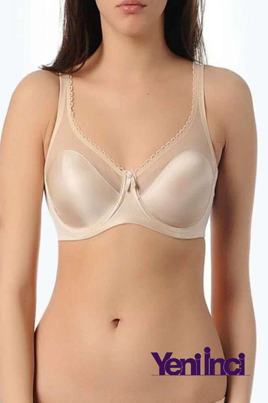 New İnci Underwire Transparent Detailed Minimizer Bra C Ten