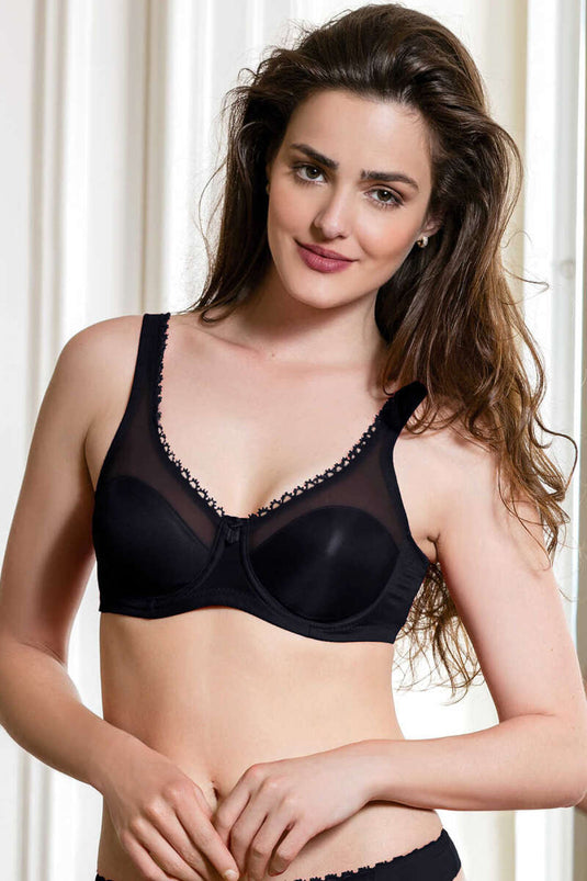 Neuer Inci Bügel-Minimizer-BH, transparent, detailliert, Schwarz, Modell D