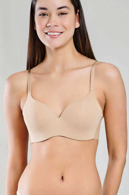 Soutien-gorge New Pearl Bra Woow à fines bretelles beige