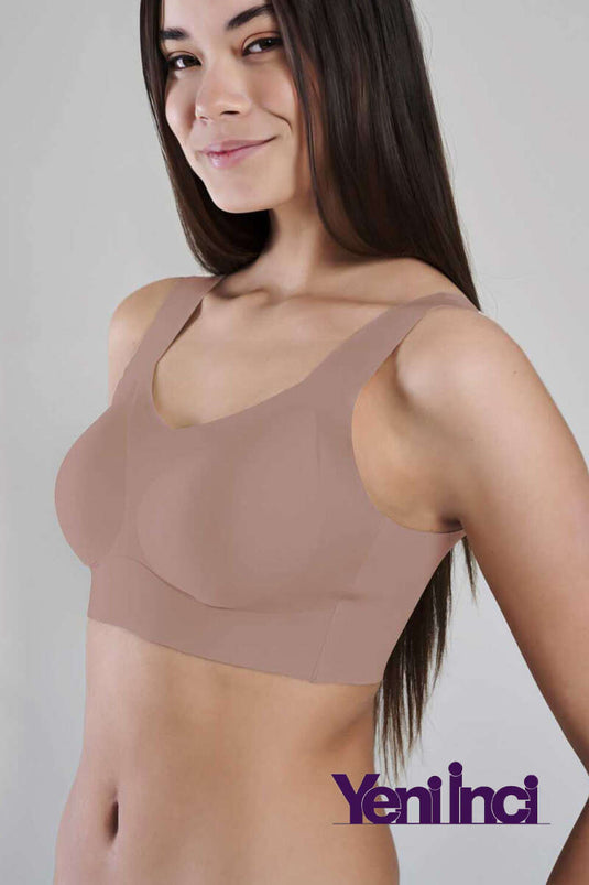 Yeni İnci Bra Woow Kalın Askılı Sütyen Vizon