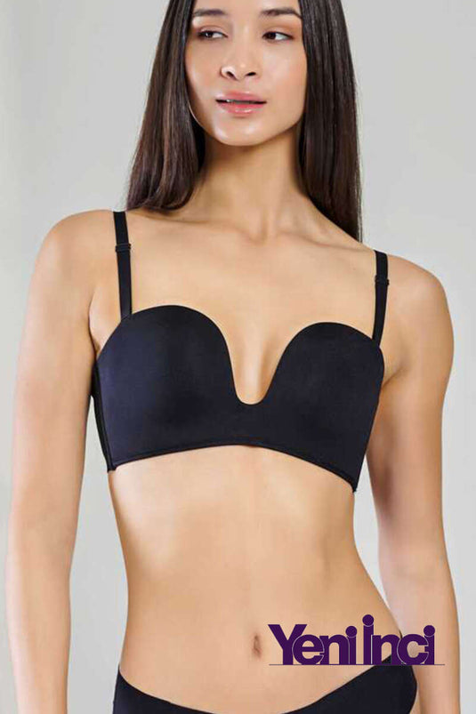 Yeni İnci Bra Woow Straplez Sütyen Siyah