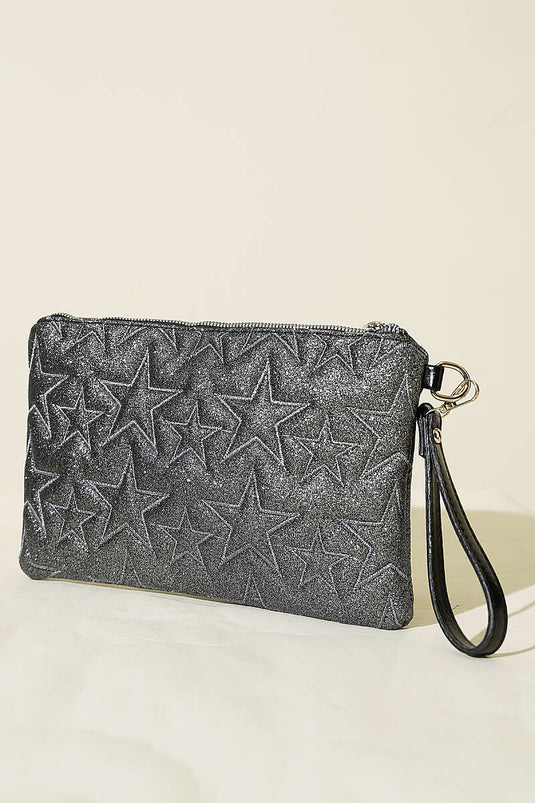 Sac zippé à couture étoile gris fumé
