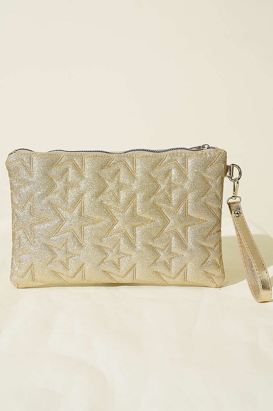 Sac zippé à couture étoile or
